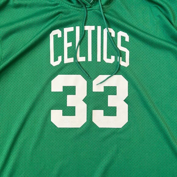 Mitchell & Ness Authentic Jersey Celtics Larry Bird Short Sleeve Hoodie Sz 4XLT - Picture 2 of 14